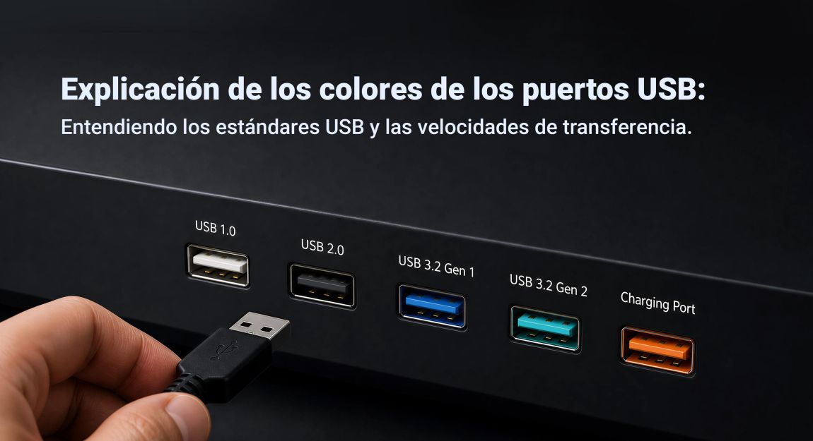 Explicación de los colores de los puertos USB: Entendiendo los estándares USB y las velocidades de transferencia.