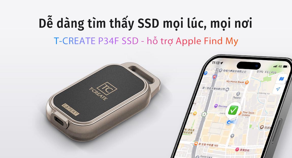 T-CREATE P34F SSD: Giải pháp lưu trữ di động đầu tiên hỗ trợ Apple Find My
