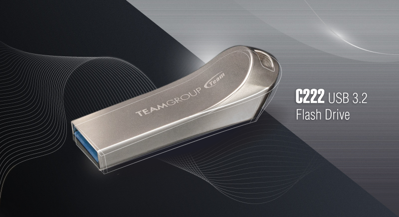 TEAMGROUP Launches Stylish C222 USB 3.2 Flash Drive with a Streamlined, Ergonomic Design