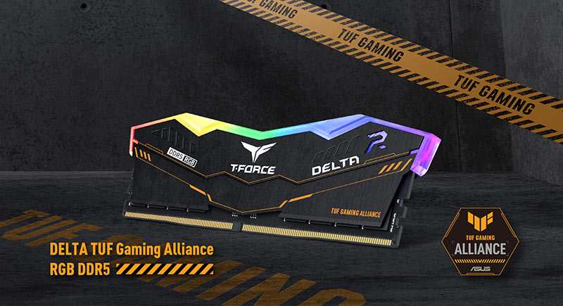 En colaboración con ASUS TUF Gaming Alliance, TEAMGROUP T-FORCE anuncia la memoria para juegos DELTA RGB DDR5, la primera memoria DDR5 de marca compartida de la industria