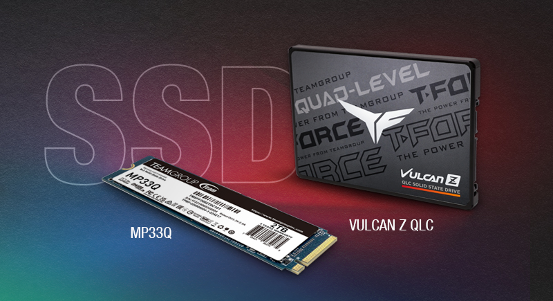 TEAMGROUP MP33Q M.2 PCIe SSDとT-FORCE VULCAN Z QLC SSDを発表致します。 大容量ニーズに対応し、設備のアップグレードブームを巻き起こす