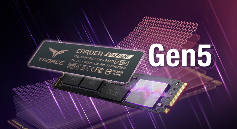 TEAMGROUPがT-FORCE Z540 M.2 PCIe 5.0 SSDを発表致します。 Gen5が本格的に始動し、SSDの速度体験を再定義します。