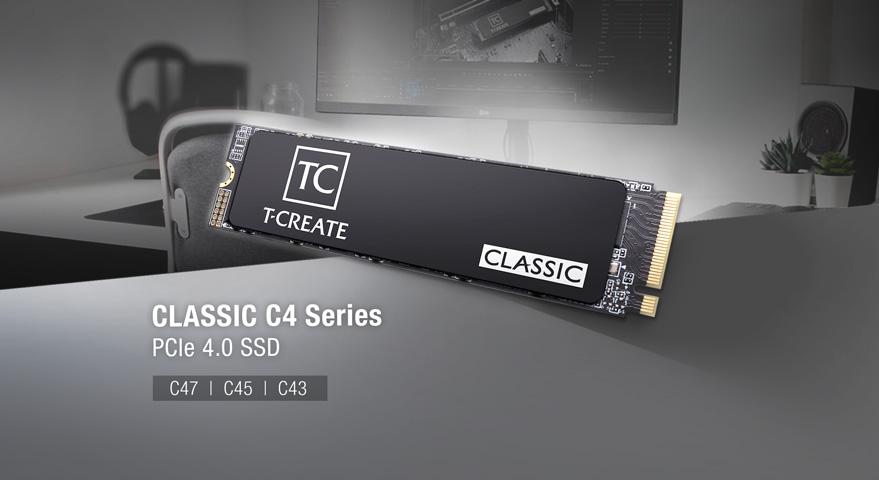 TEAMGROUP анонсирует выпуск твердотельных накопителей T-CREATE CLASSIC C4 Series PCIe 4.0 SSD Многообразие возможностей и свобода выбора