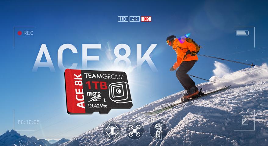 十銓科技ACE 8K MicroSDXC 記憶卡為 8K 攝影而生 玩轉 8K 無人機  儲存記憶卡首選