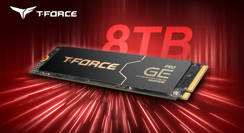 TEAMGROUP'S T-FORCE GE PRO PCIE 5.0 SSD Debuts 8TB Specification